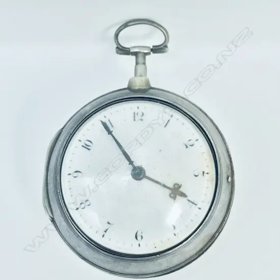 George III silver pair case pocket watch by Joyce*, Whitchurch, number 223