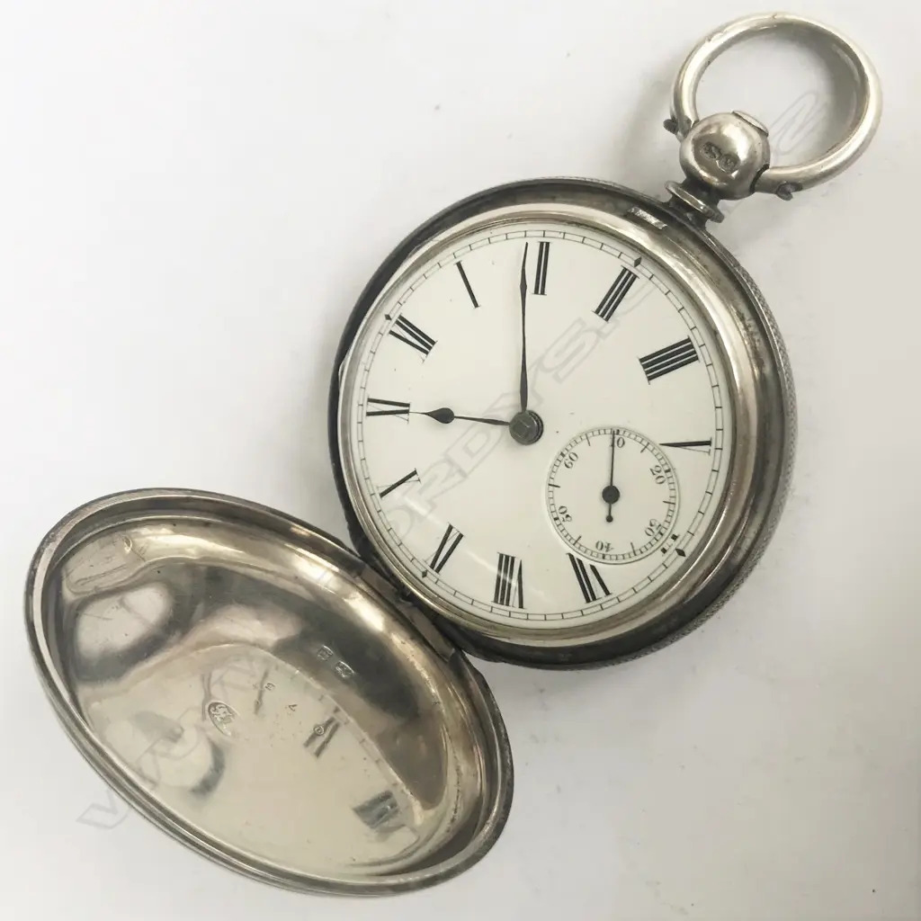 Victorian silver, key wind hunter cased pocket watch, Image 1++