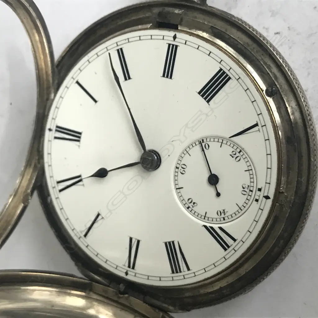 Victorian silver, key wind hunter cased pocket watch, Image 1++