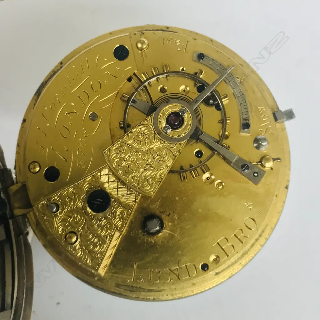 silver open face pocket watch by Lund Bros. London, number 3708 Image 1++