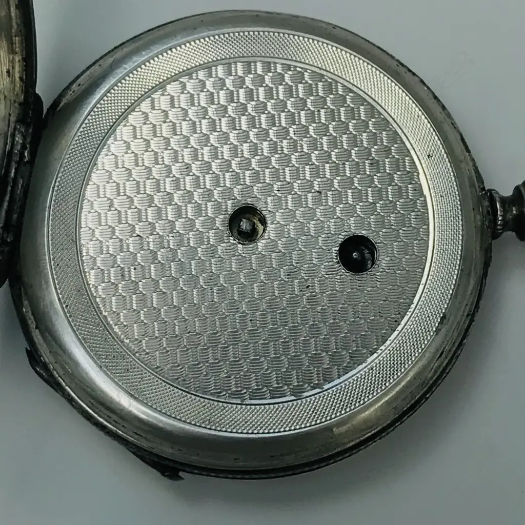 Swiss silver open face lady's pocket watch with decoratively engraved Geneva bar movement Image 1++