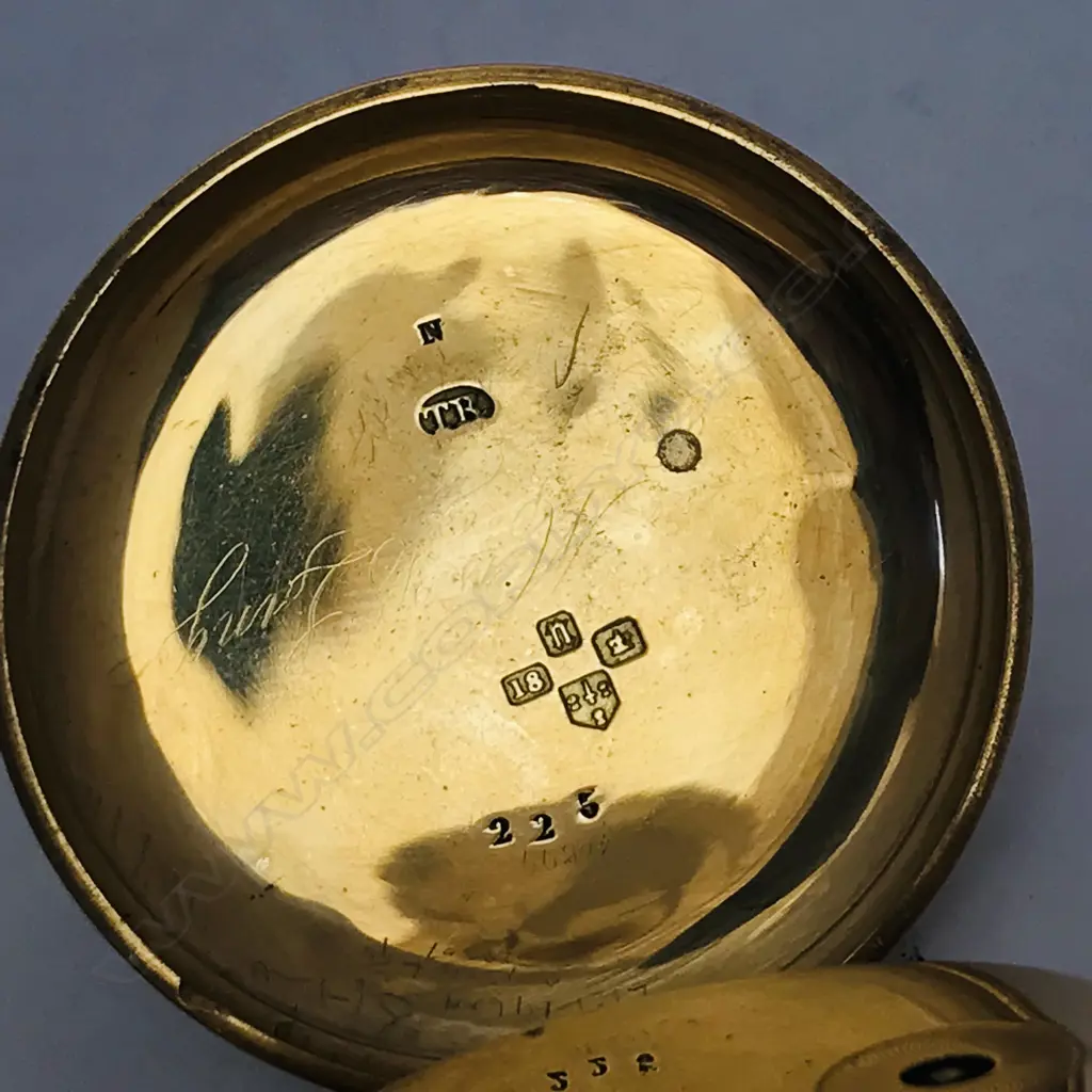 18ct gold open face pocket watch, signed to the movement M.J Mulligan, Wellington NZ, numbered 1575 Image 1++