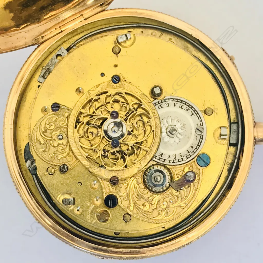 An 18ct gold, early 19thC skeletonized gold automaton watch, Image 1++