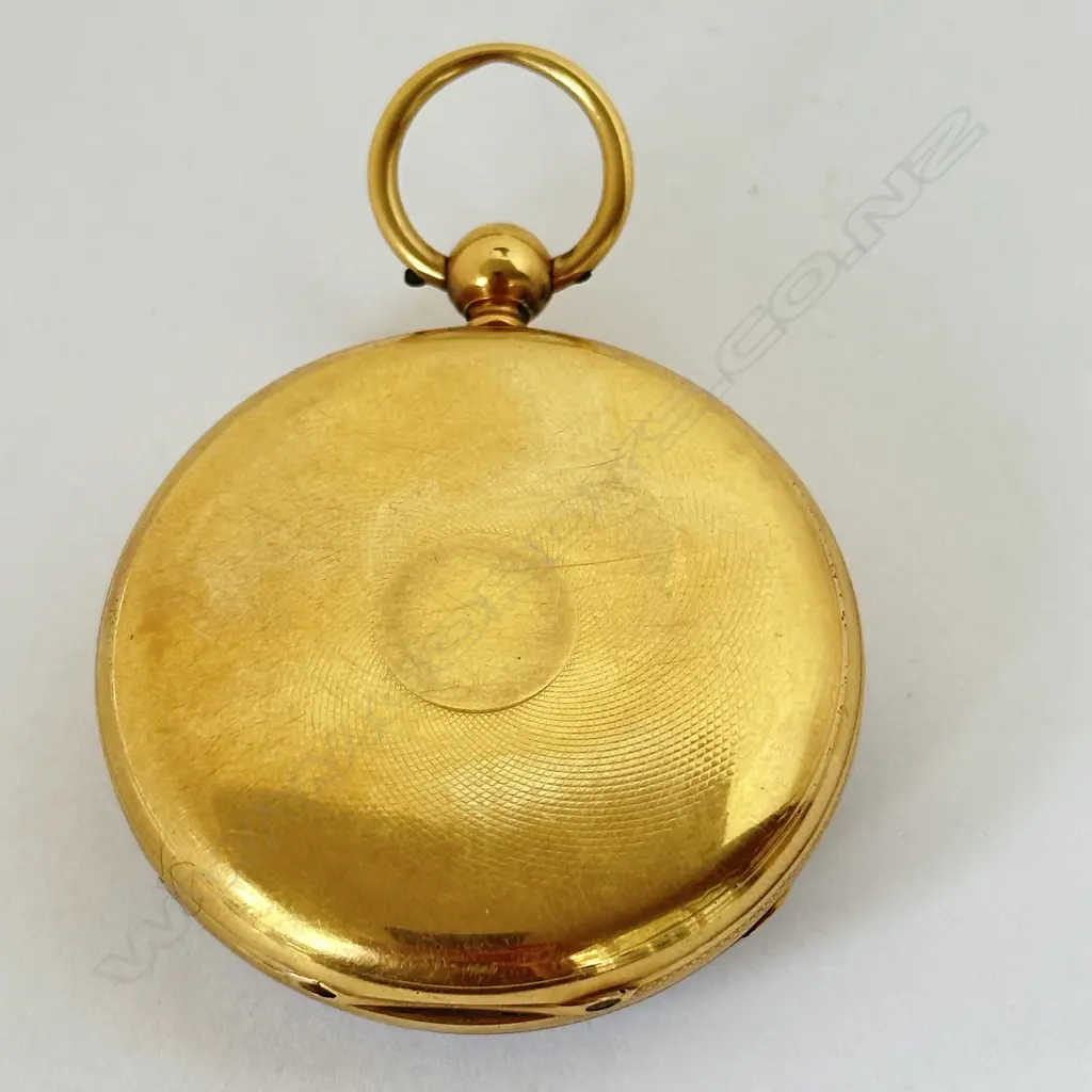 Victorian 18ct gold, open face, fusée pocket watch, by Wassell & Halford, London, number 1334 Image 1++