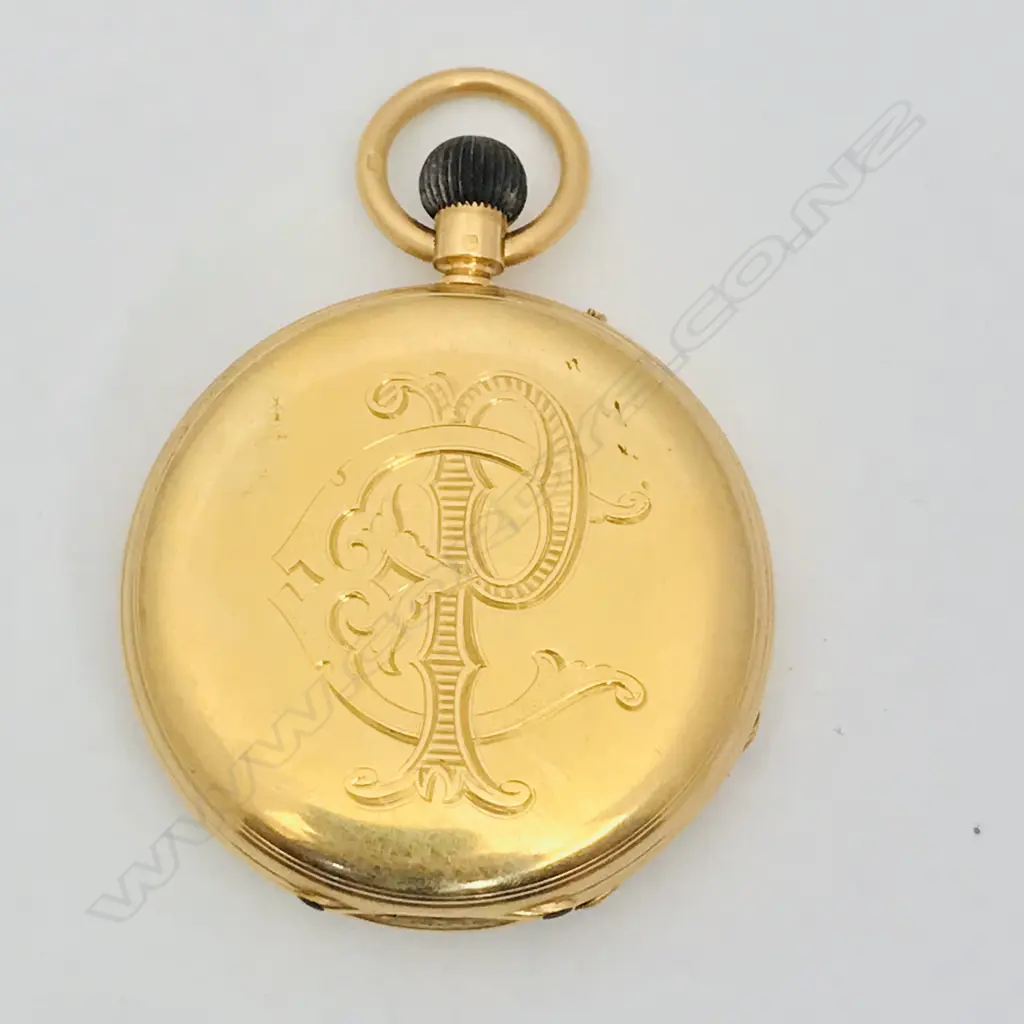 18ct gold hunter pocket watch, by Andrew Bower, London Image 1++