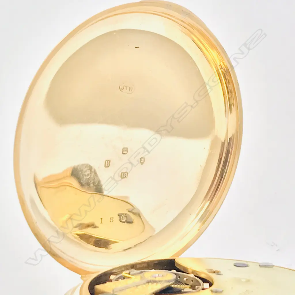 18ct gold hunter pocket watch, by Andrew Bower, London Image 1++