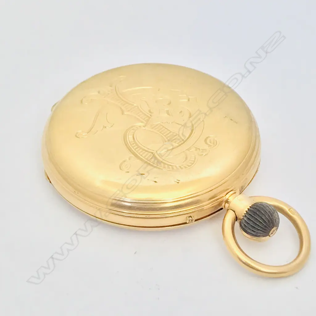 18ct gold hunter pocket watch, by Andrew Bower, London Image 1++
