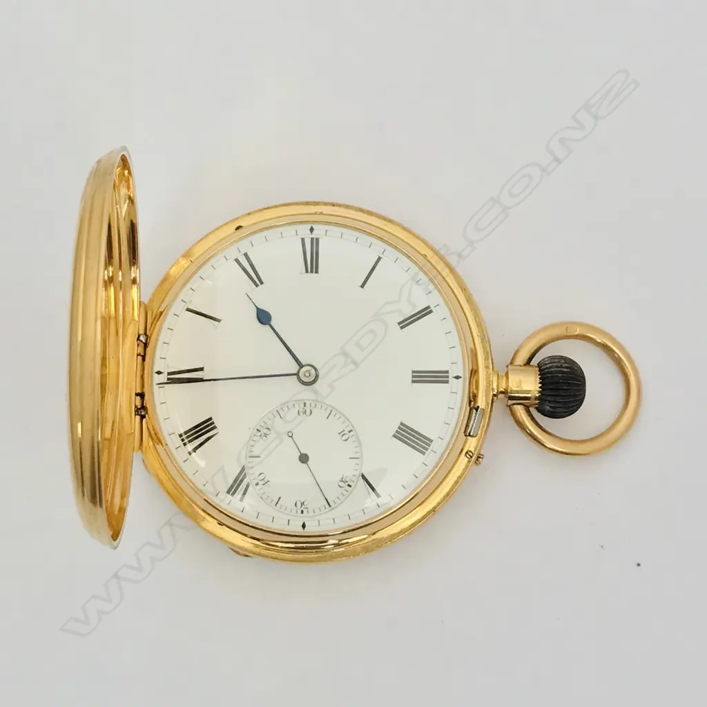 18ct gold hunter pocket watch, by Andrew Bower, London Image 1++