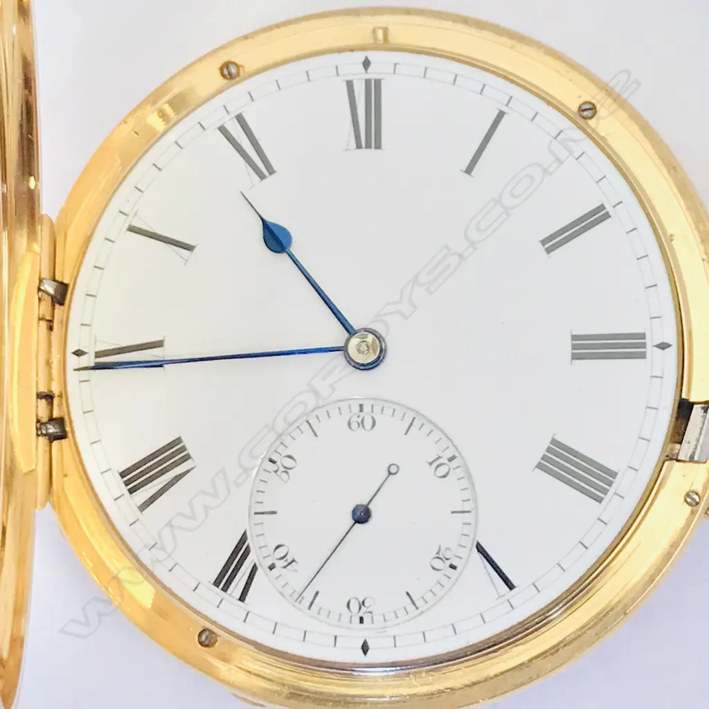 18ct gold hunter pocket watch, by Andrew Bower, London Image 1++