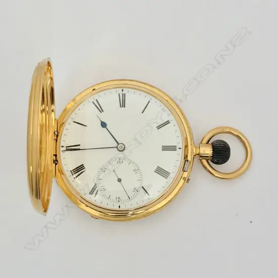 18ct gold hunter pocket watch, by Andrew Bower, London