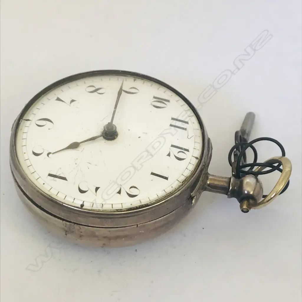 Silver pair case (outer case lacking) pocket watch by Harris, Canterbury, number 995 Image 1++