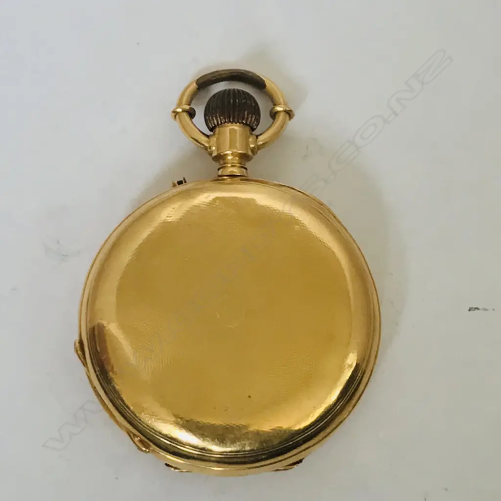 18ct gold Continental hunter pocket watch, Image 1++