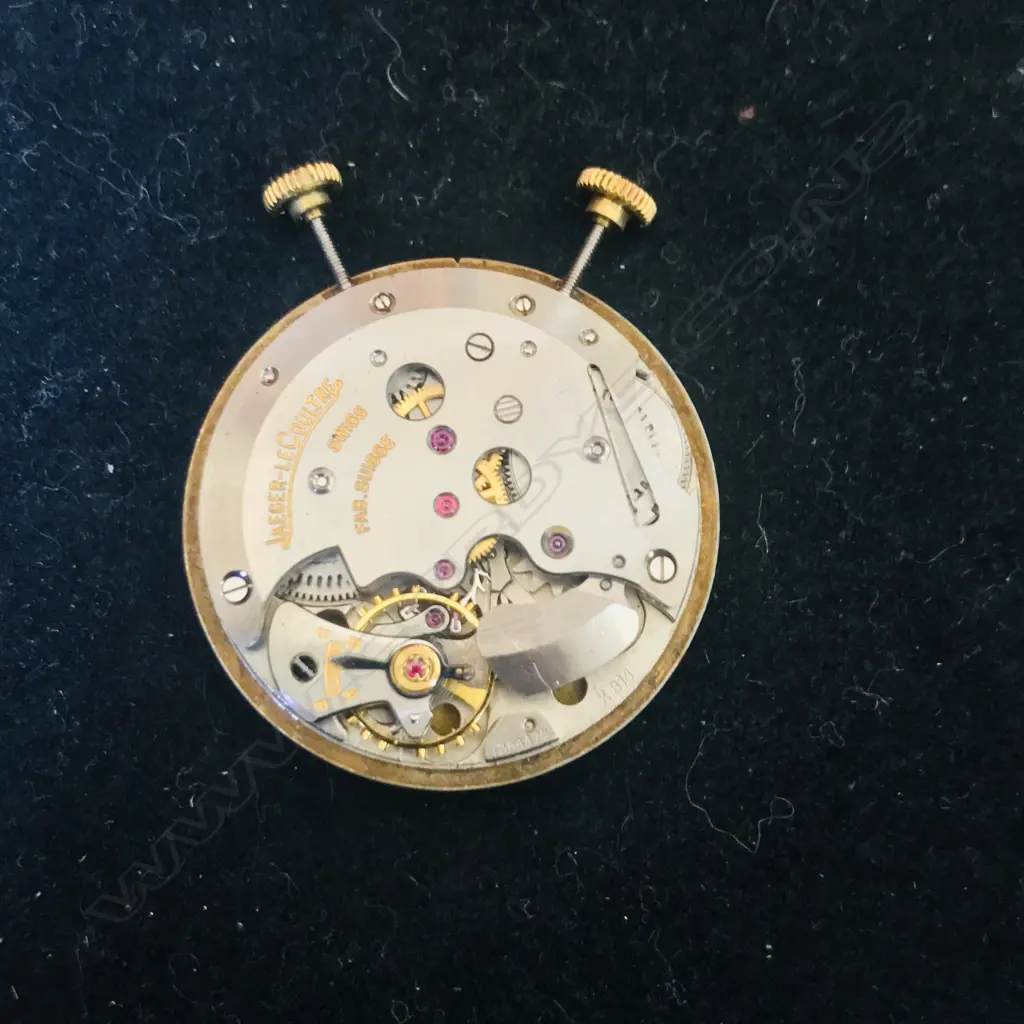 A Jaeger leCoultre 'Memovox' gold plated pocket travel watch, c.1956, with 18ct gold chain. Image 1++