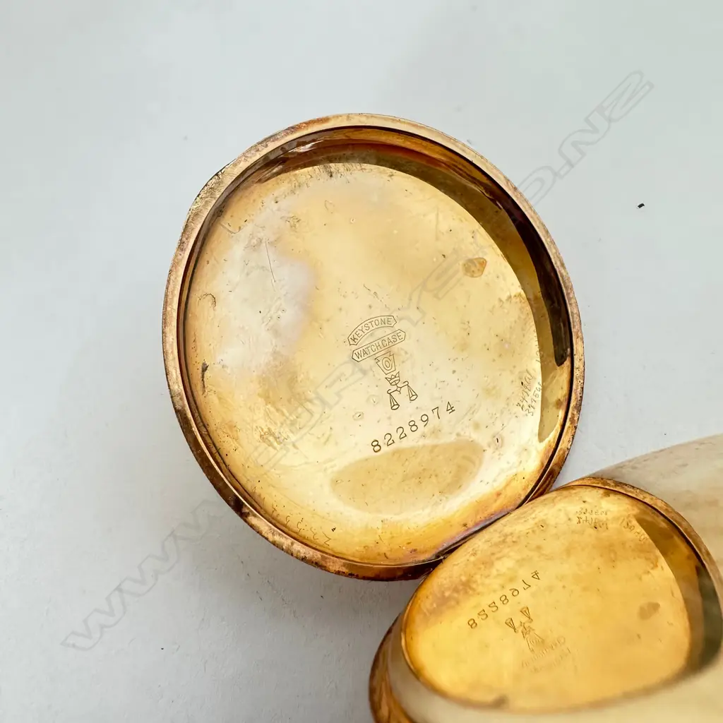 Rolled gold, open face pocket watch by the American Waltham Watch Co., Waltham, Mass. Image 1++