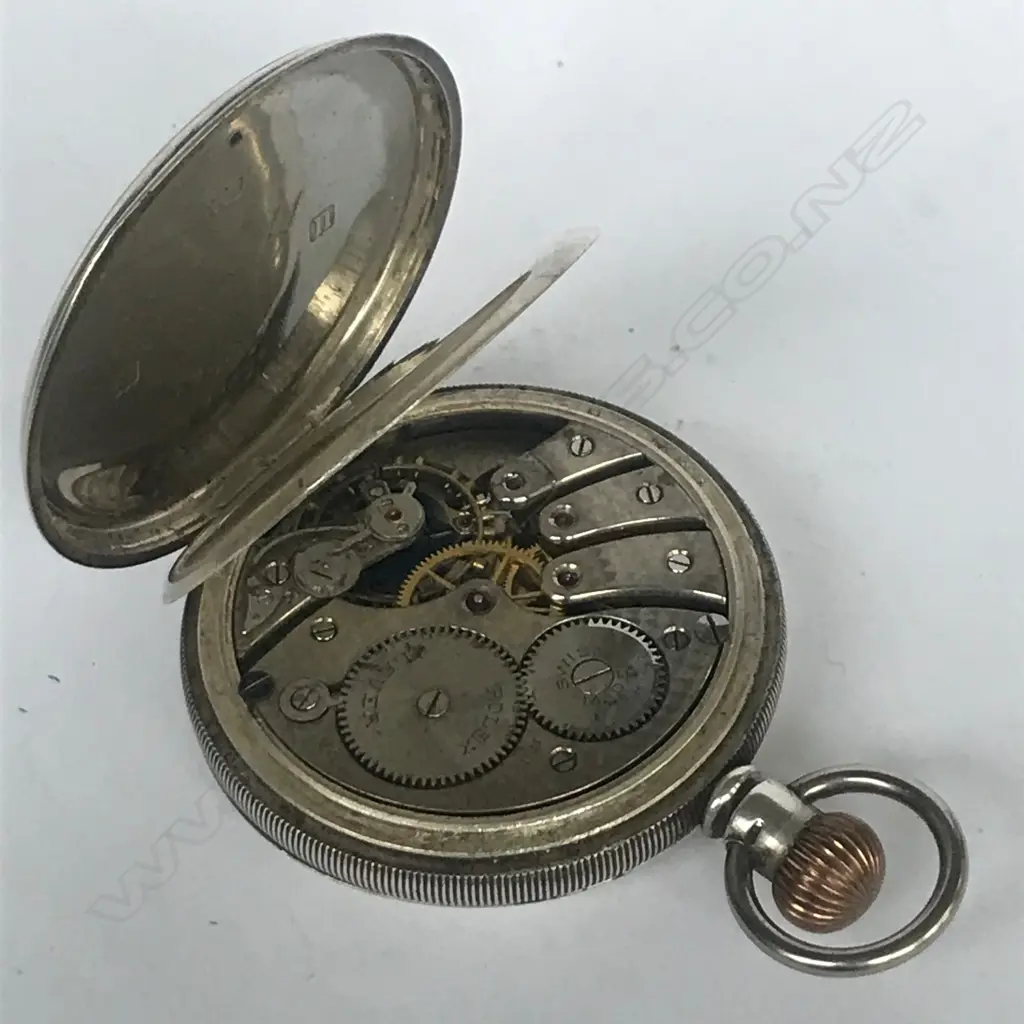 Silver hunter pocket watch, by Rolex Image 1++