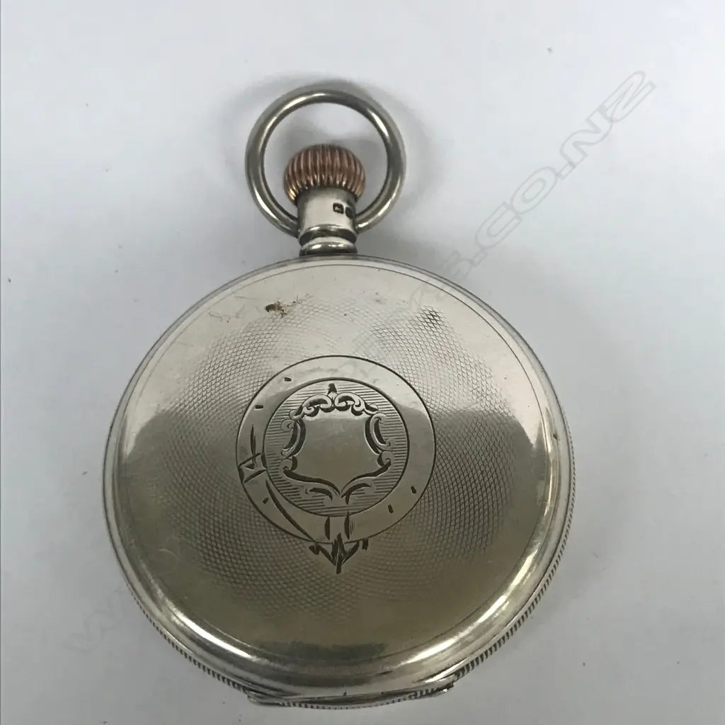 Silver hunter pocket watch, by Rolex Image 1++