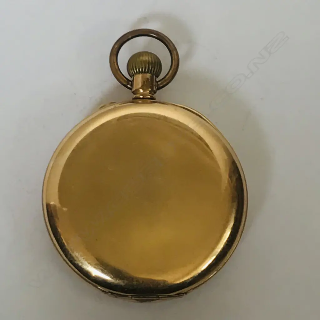 Rolled gold open face pocket watch, signed Robillard & Son, Ashburton NZ, supplied by Rotherhams. Image 1++