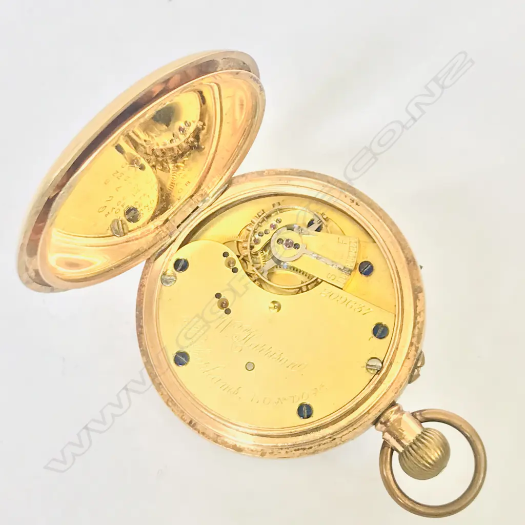 Rolled gold open face pocket watch, signed Robillard & Son, Ashburton NZ, supplied by Rotherhams. Image 1++