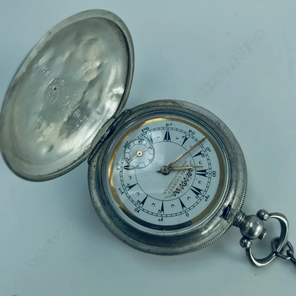 Late 19thC Ottoman Empire silver hunter pocket watch, signed Eski Chirket, Constantinople Image 1++