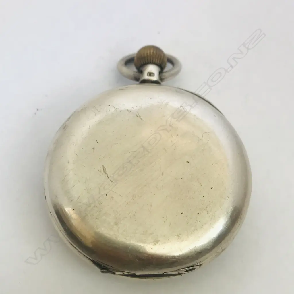 Early 20thC silver open face pocket watch by Usher & Cole. London, number 30583, with military marked movement. Image 1++