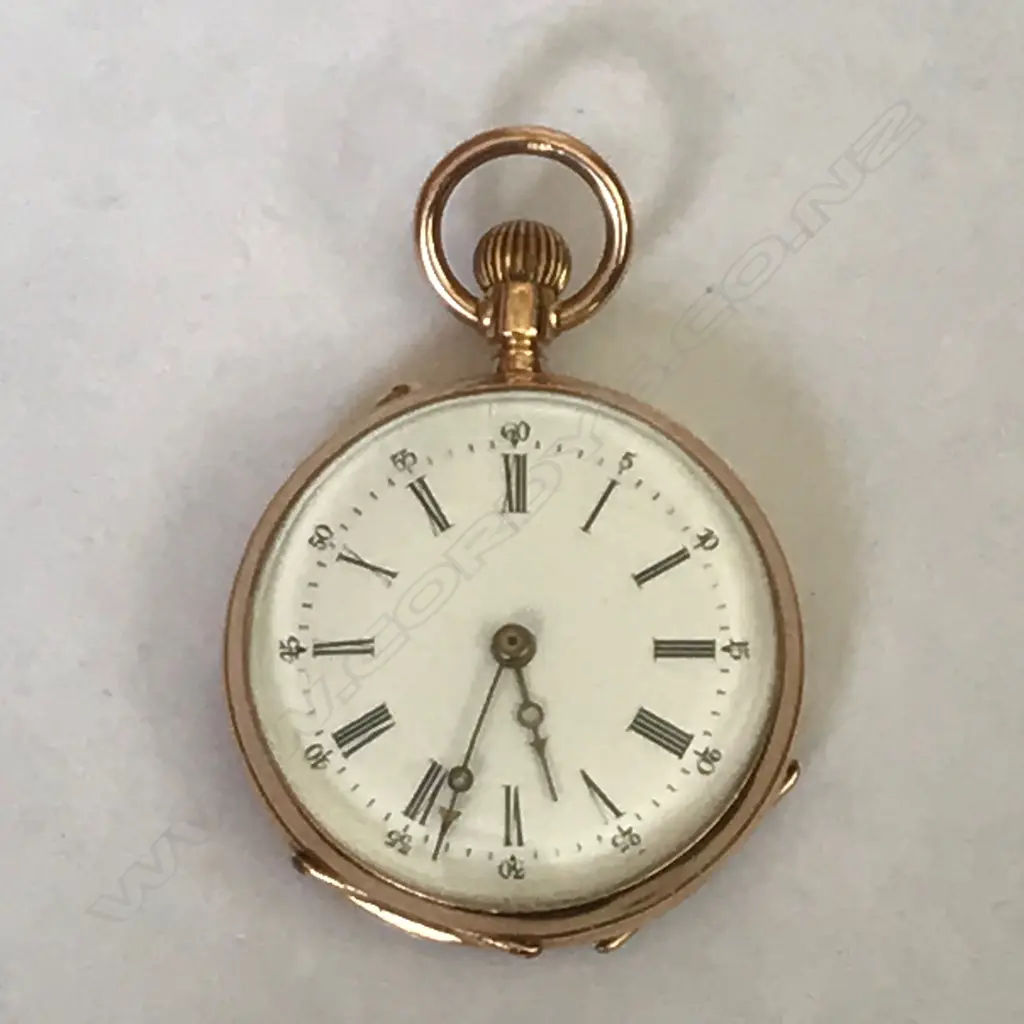 A Swiss 14K gold cased open face, lady's pocket watch, c.1890 Image 1++