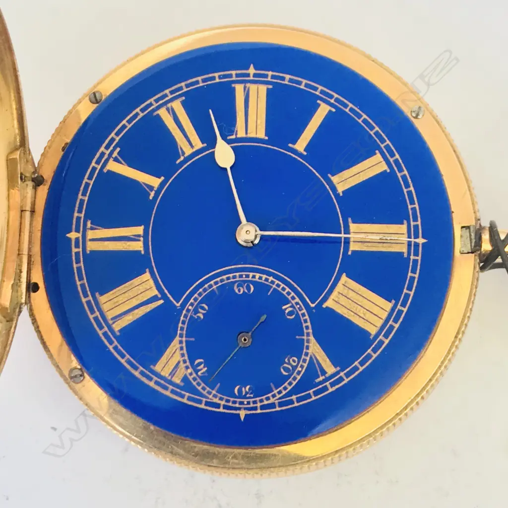 Unmarked gold hunter pocket watch (tests as 14ct) Image 1++