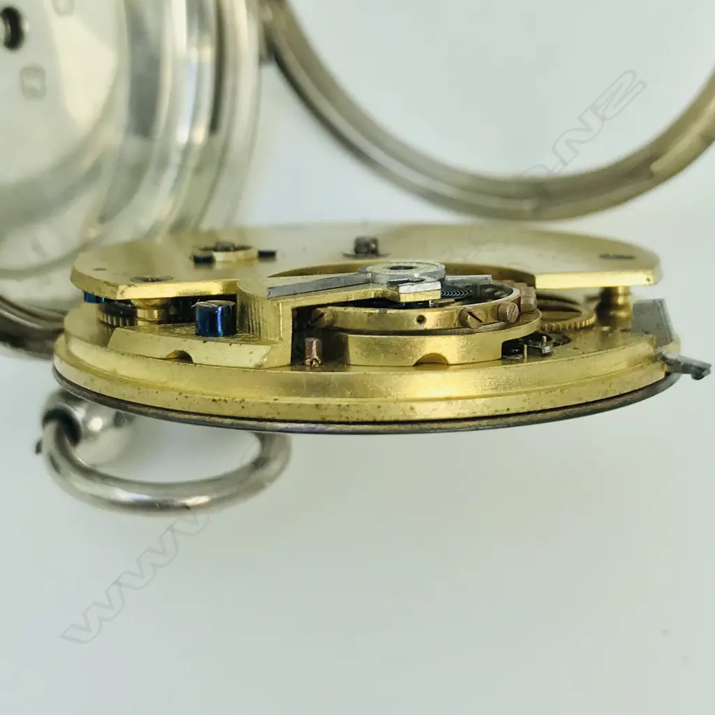 Victorian silver, open face pocket watch by G. H. Hunt, Worcester, number 49374, with power reserve dial, Image 1++