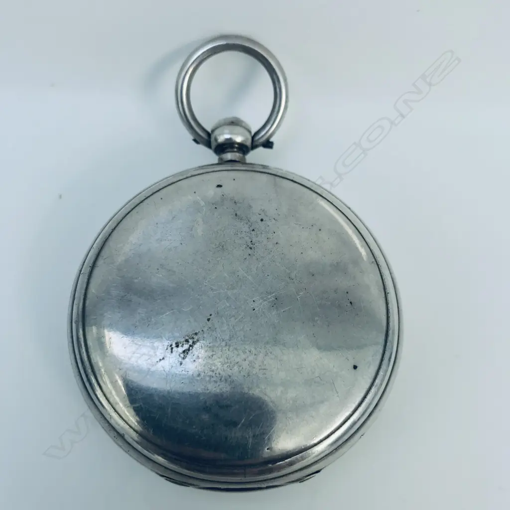 Victorian silver, open face pocket watch by G. H. Hunt, Worcester, number 49374, with power reserve dial, Image 1++