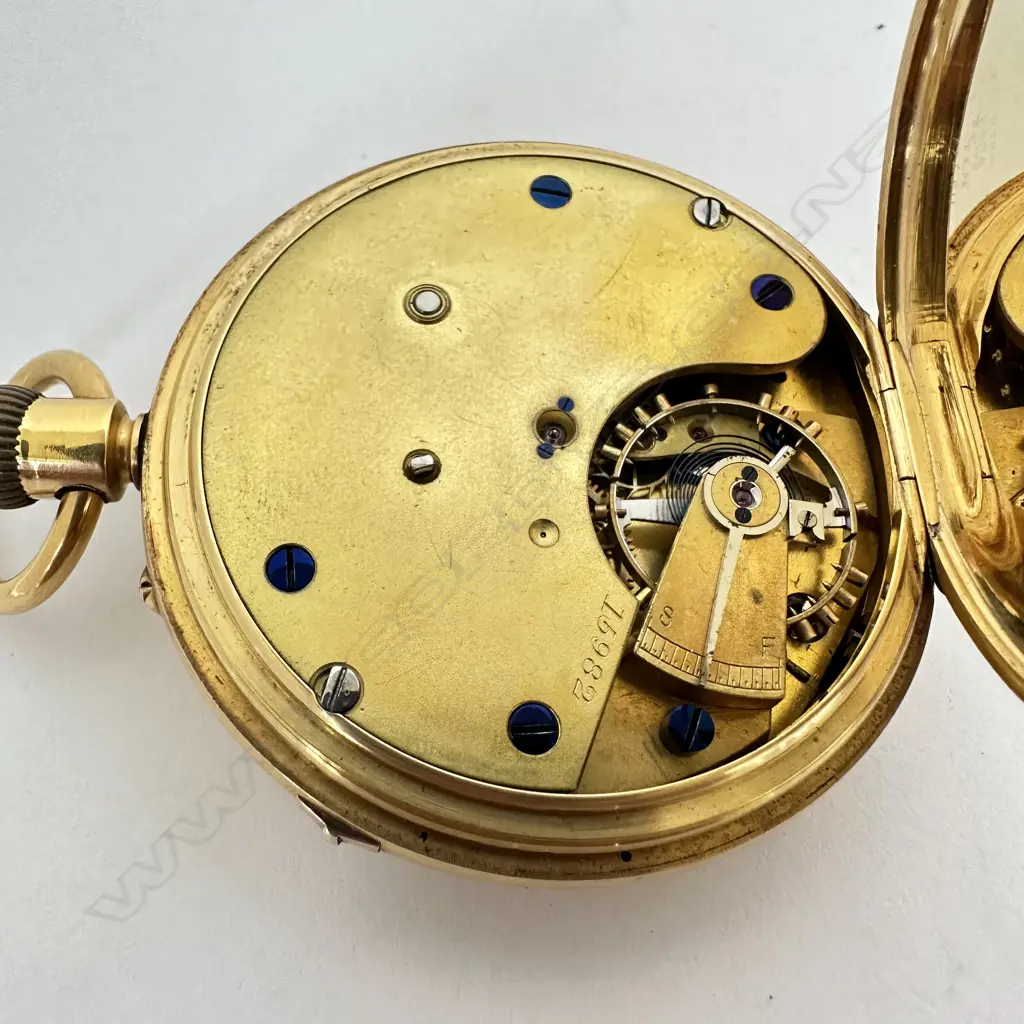 Substantial 18ct gold, open face pocket watch, unnamed, numbered 15982, Image 1++
