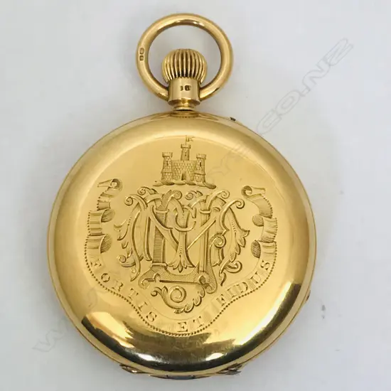 Victorian 18ct gold hunter pocket watch, by Edward F Ashley, 2 Green Terrace, Clerkenwell, number 05039,