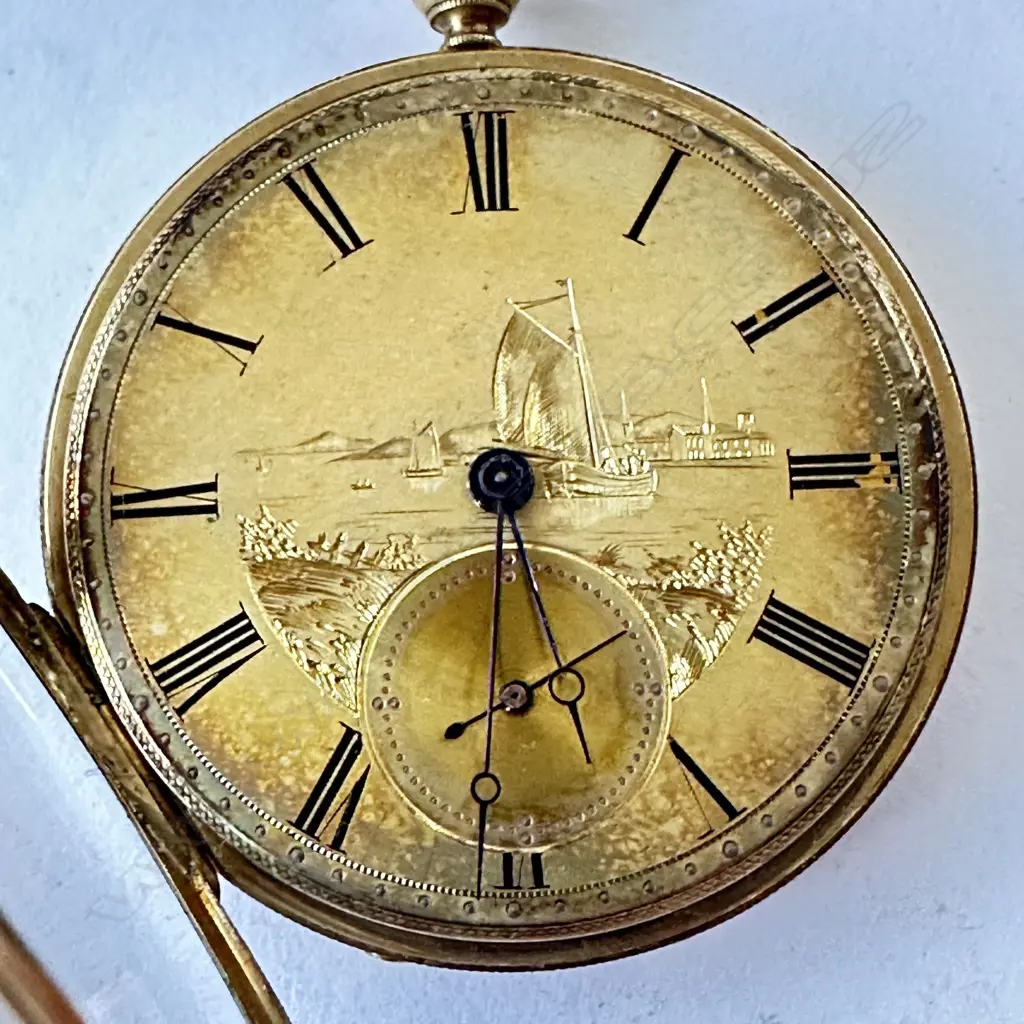 Swiss unmarked gold, lady’s open face, keywind, pocket watch, c.1860, Image 1++
