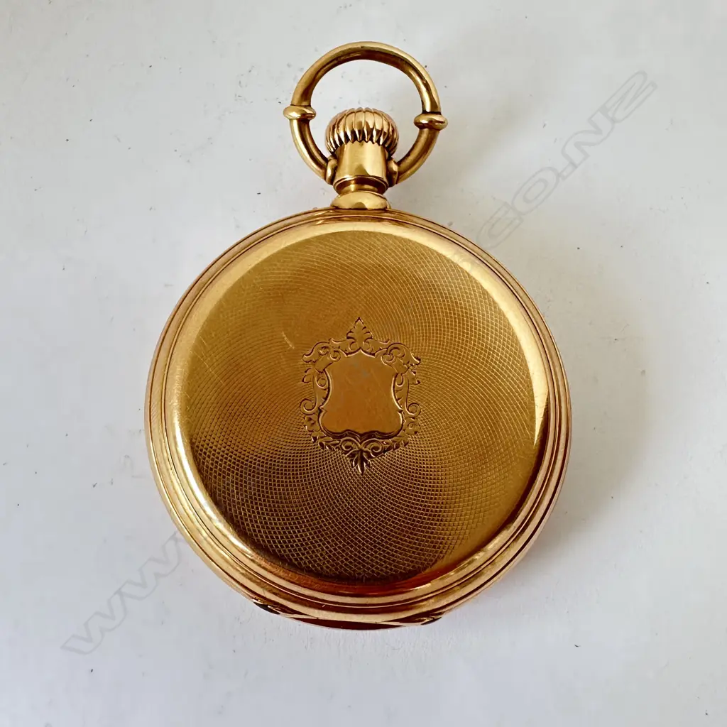 18ct Gold open face Pocket Watch - Edouard Perregaux, Locle, number 7191, Image 1++