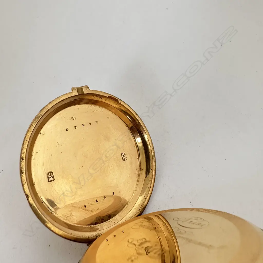 18ct Gold open face Pocket Watch - Edouard Perregaux, Locle, number 7191, Image 1++