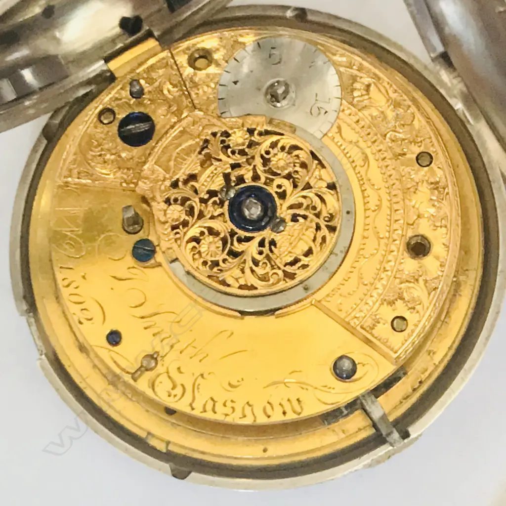 Victorian silver hunter pocket watch by J. Smith, Glasgow, number 1802. Image 1++