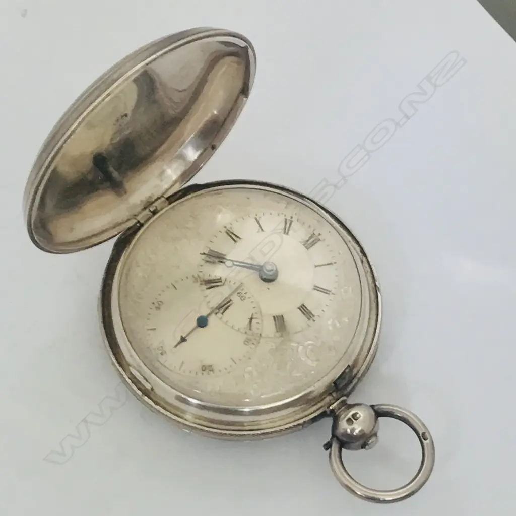Victorian silver hunter pocket watch by J. Smith, Glasgow, number 1802. Image 1++