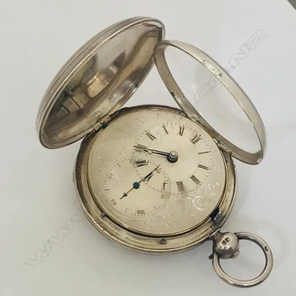 Victorian silver hunter pocket watch by J. Smith, Glasgow, number 1802. Image 1++