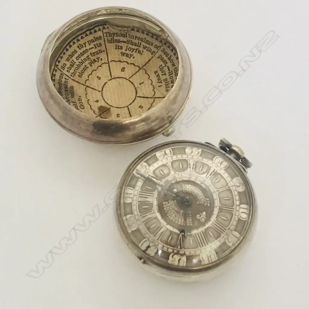 George II silver pair case pocket watch by Jonathan Jordan, Bristol, Image 1++