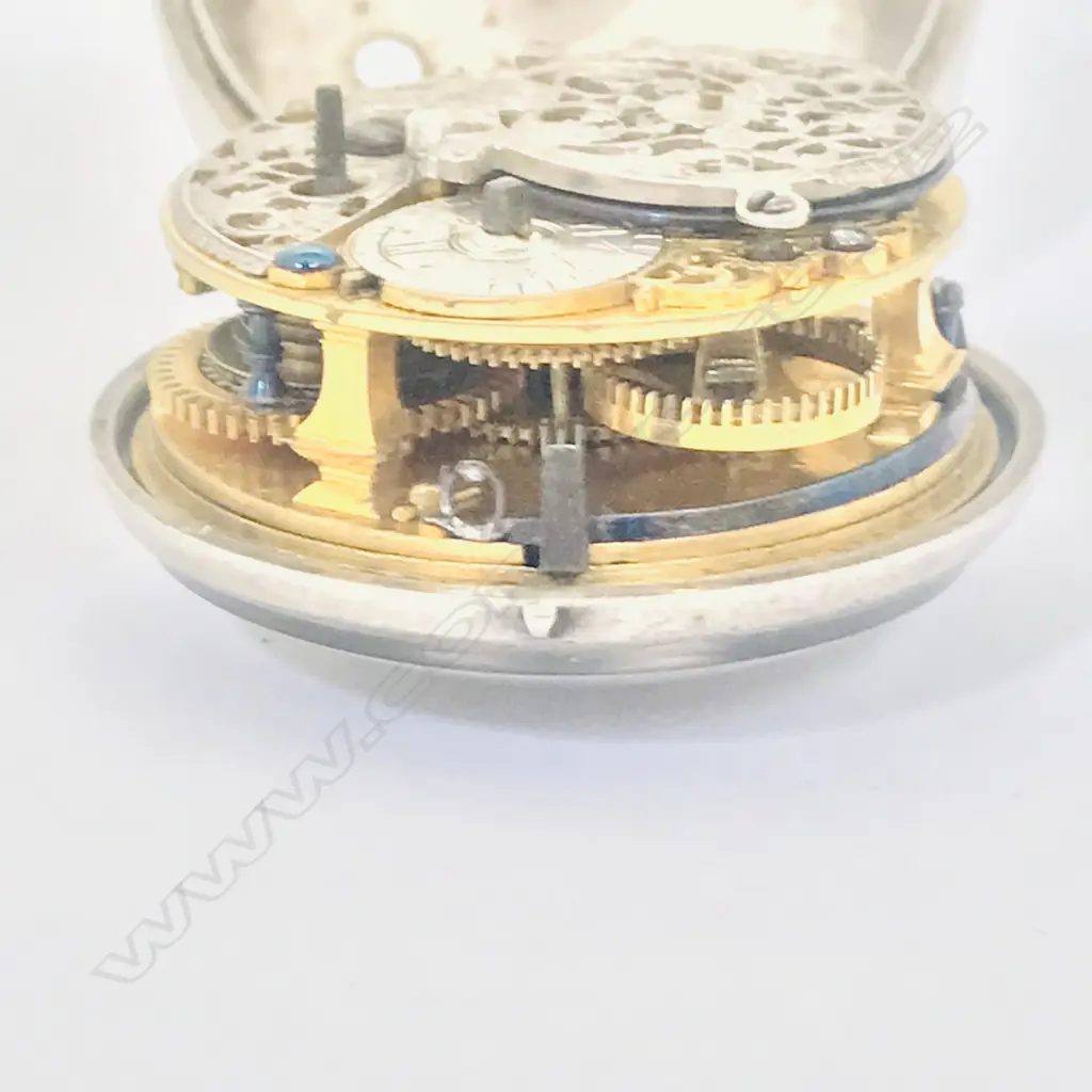 George II silver pair case pocket watch by Jonathan Jordan, Bristol, Image 1++