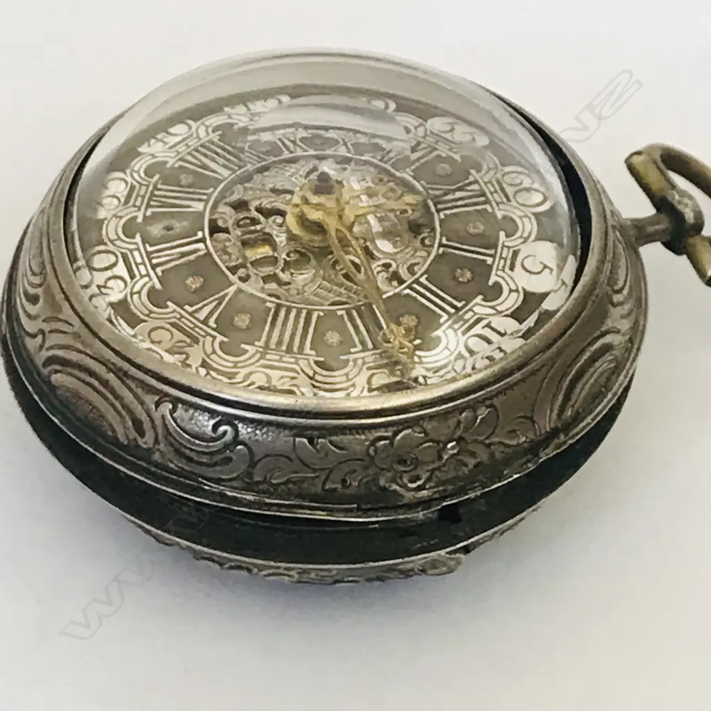 A George III silver pair cased pocket watch by J. Tarts of London (active 1755-90). Image 1++