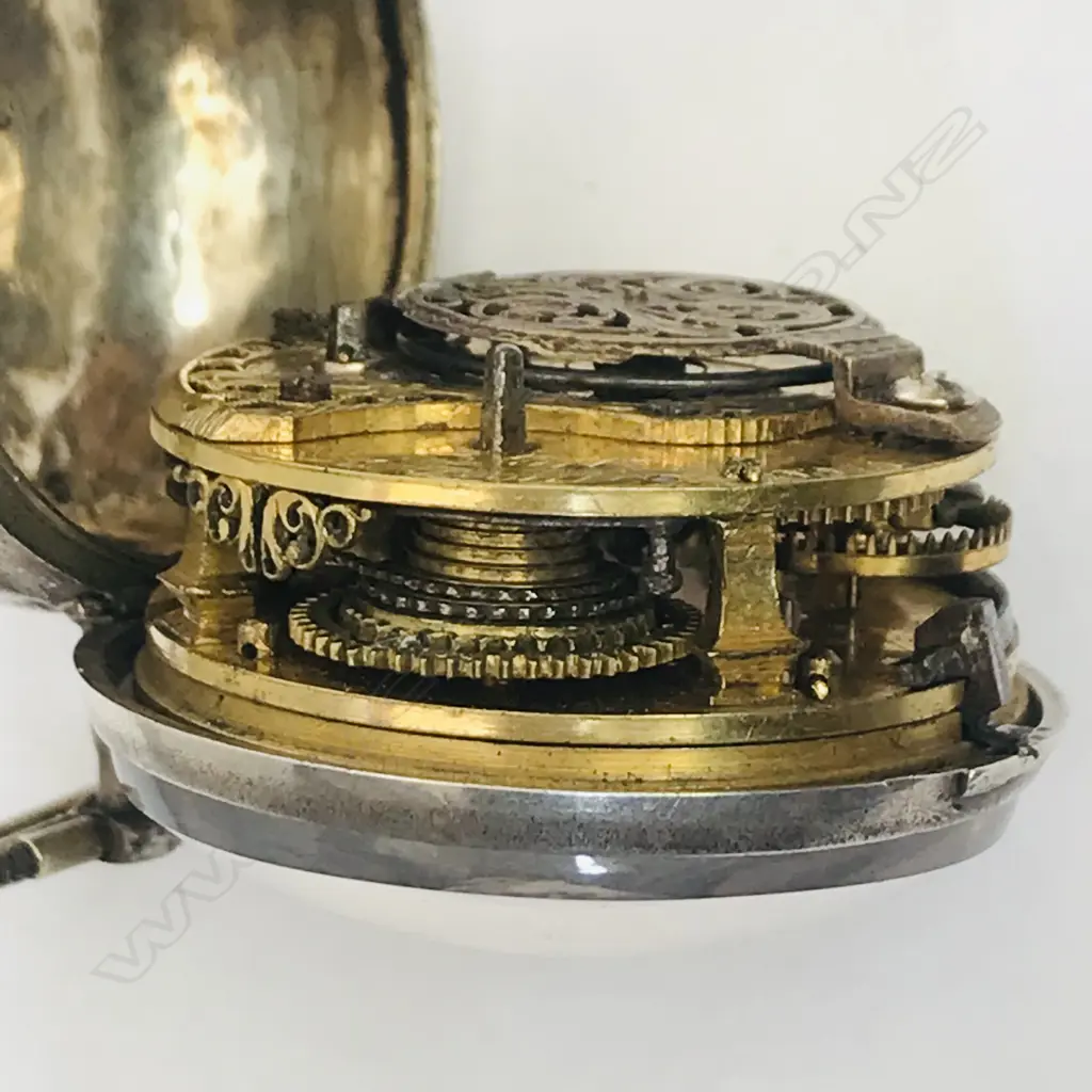 A George III silver pair cased pocket watch by J. Tarts of London (active 1755-90). Image 1++