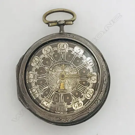 A George III silver pair cased pocket watch by J. Tarts of London (active 1755-90).