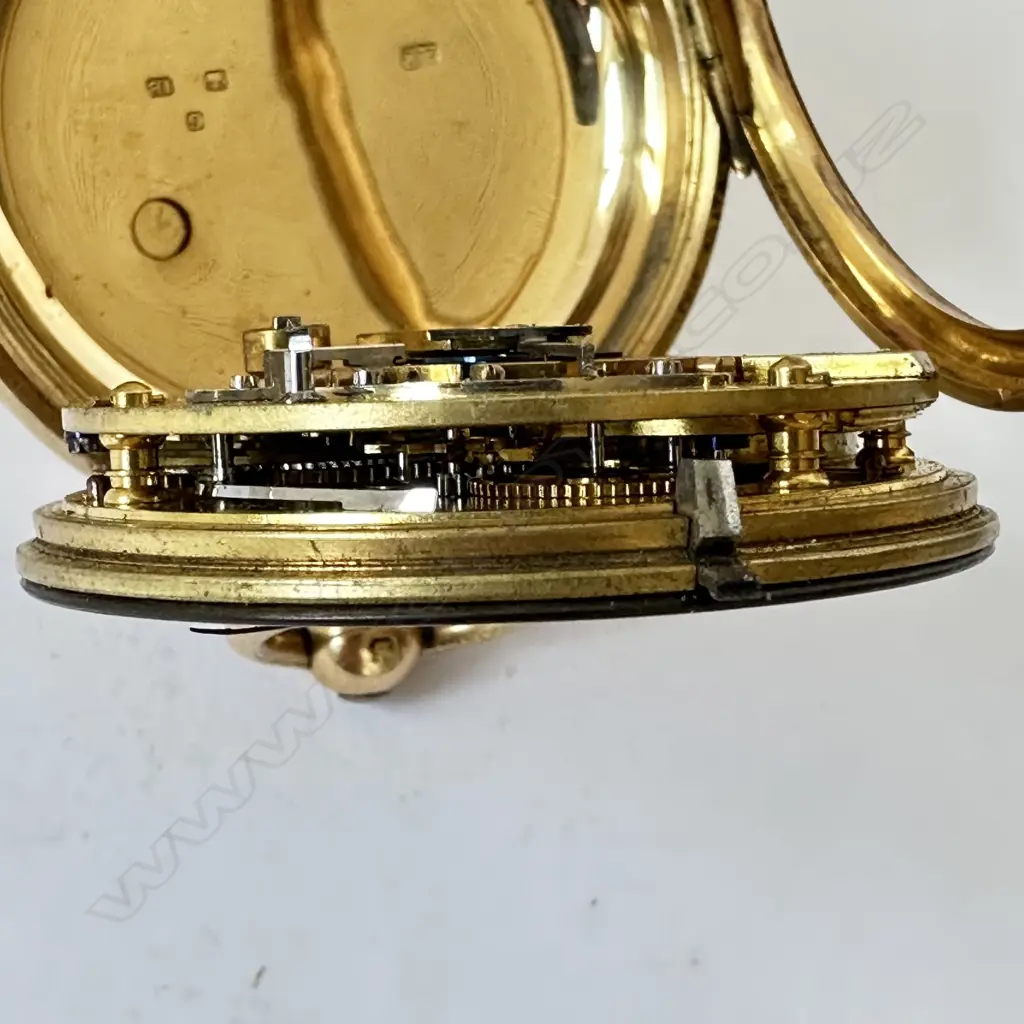 Victorian 18ct gold open face pocket watch with power reserve dial, number 73816 Image 1++
