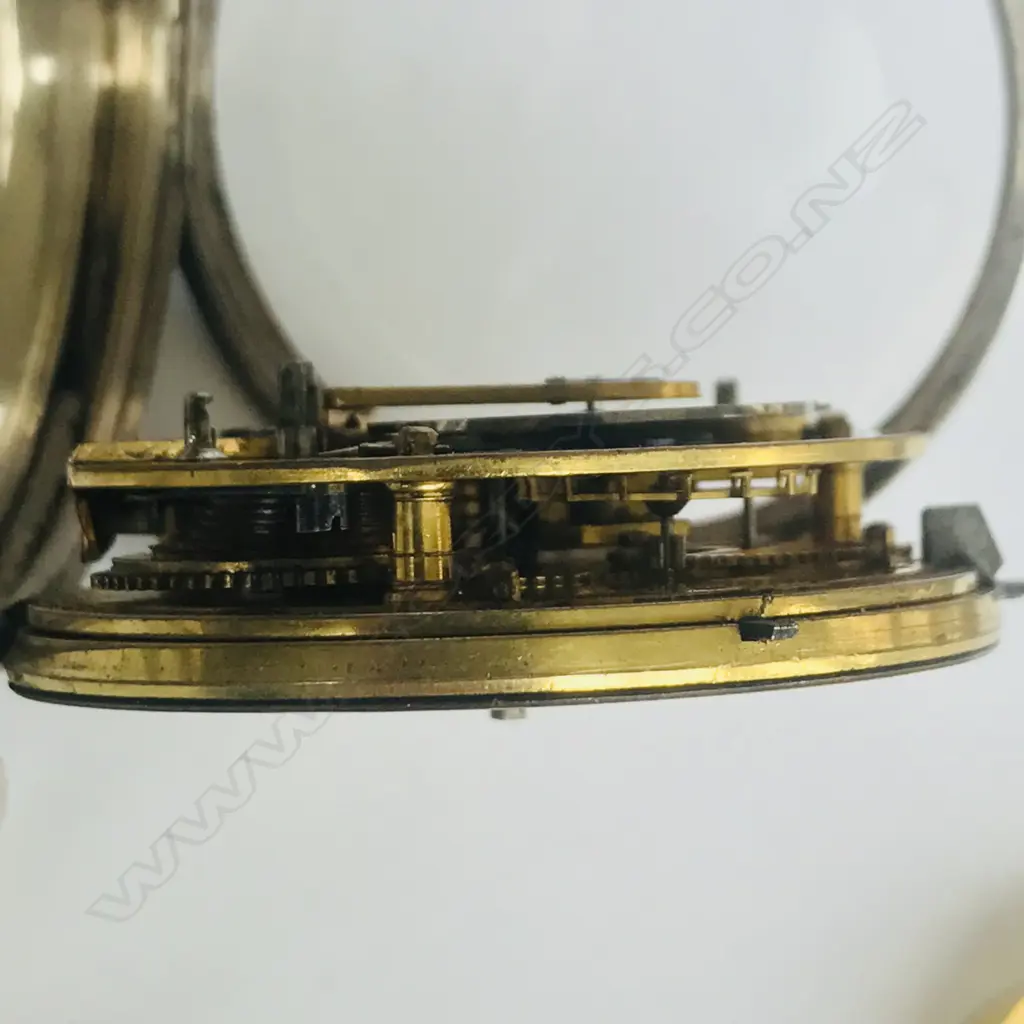 Silver open face, English cylinder, pocket watch by J. T. Ratcliffe, London, number 8709, Image 1++