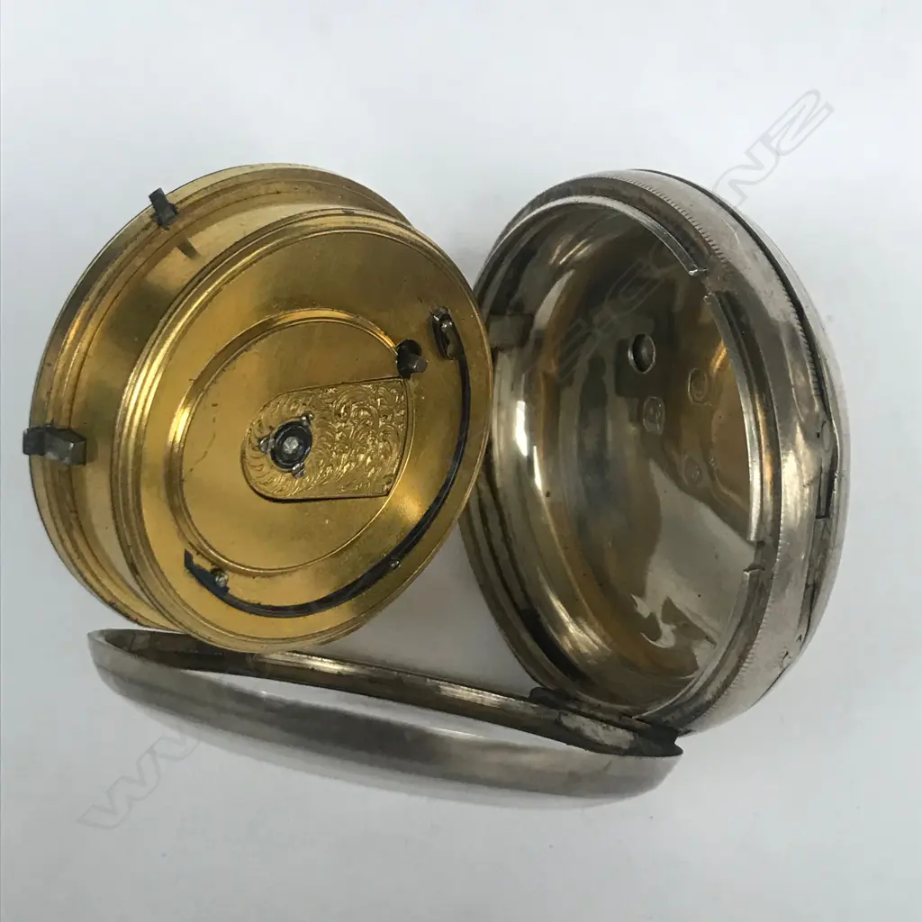 Silver open face, English cylinder, pocket watch by J. T. Ratcliffe, London, number 8709, Image 1++