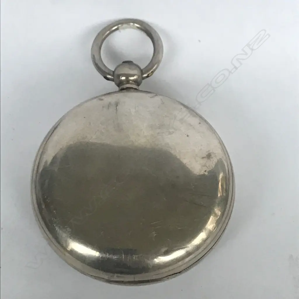 Silver open face, English cylinder, pocket watch by J. T. Ratcliffe, London, number 8709, Image 1++