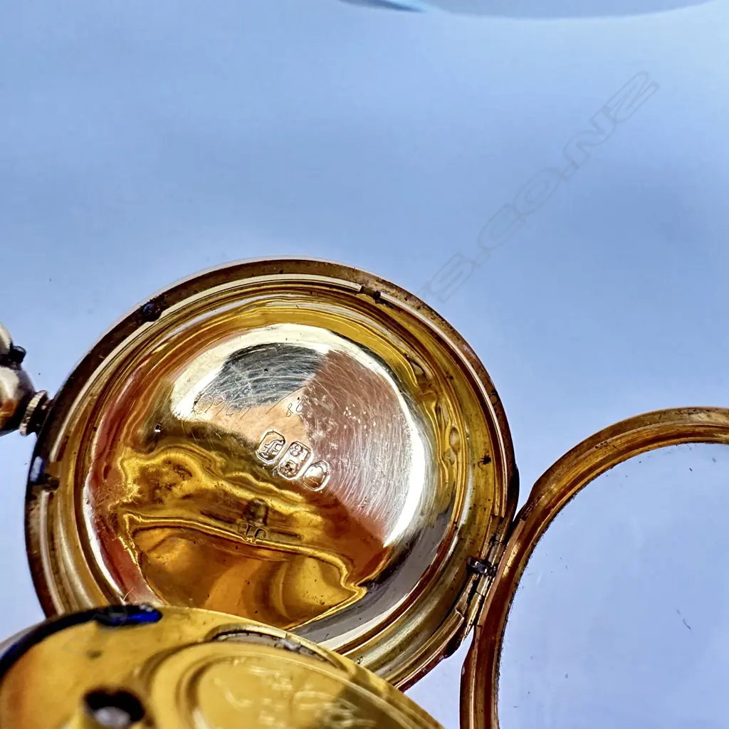 18ct gold open face, English cylinder, pocket watch by Peter McDonald, London, number 287, Image 1++
