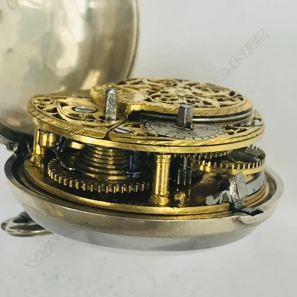 George III silver pair case pocket watch, by Wm. Johnson, London. Image 1++