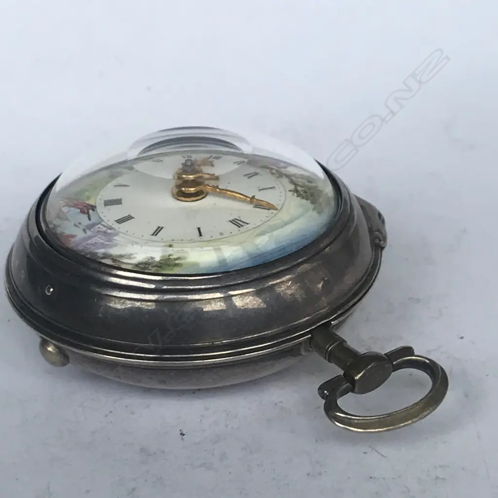 George III silver pair case pocket watch, by Wm. Johnson, London. Image 1++