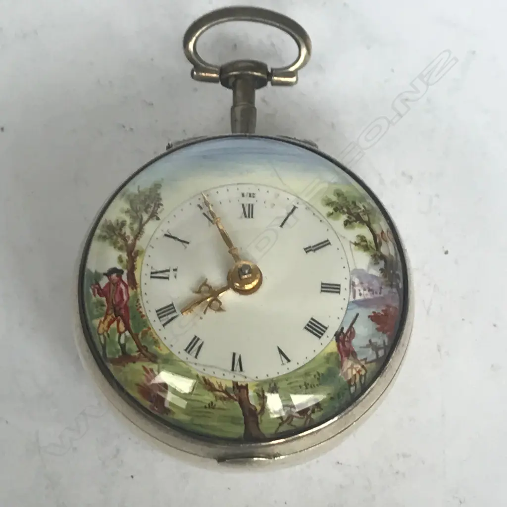 George III silver pair case pocket watch, by Wm. Johnson, London. Image 1++