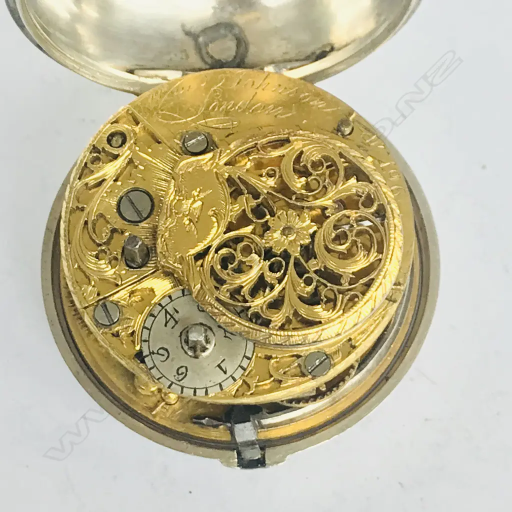 George III silver pair case pocket watch, by Wm. Johnson, London. Image 1++